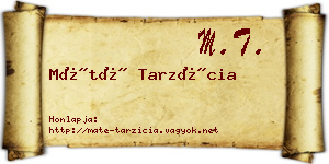 Máté Tarzícia névjegykártya